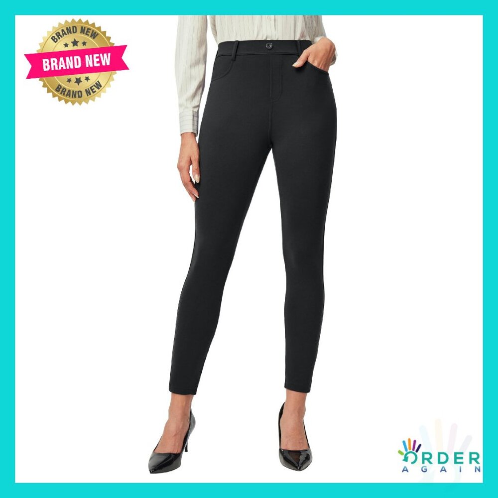 Stretchy High Waisted Work Pants Professional Chic Pull On Dress Trousers
